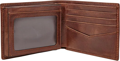 Miniatura 18 de Fossil Ryan - Cartera plegable de piel con bloqueo RFID y ventana de identificación abatible para hombre