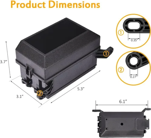 Miniatura 4 de NANZU Caja de relé de 12 ranuras, bloque de fusibles ATO ATC de 6 vías, relés de 6 vías con 41 pines metálicos para bahía de motor automotriz