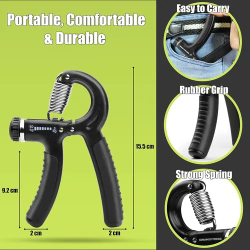 Miniatura 3 de Ejercitador fortalecedor de agarre de 11.0-132.3 lbs – fortalecedor de agarre ajustable con resorte de acero inoxidable para muñecas fuertes, dedos