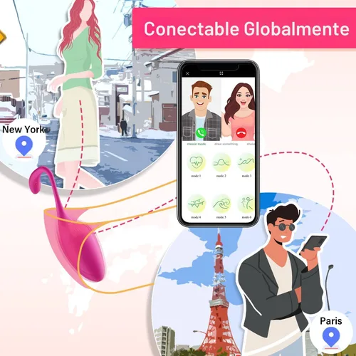 Miniatura 2 de Pink Fun - Vibrador con control remoto para el punto G, con Bluetooth de larga distancia, recargable, para adultos, más de 10 vibraciones para rosa