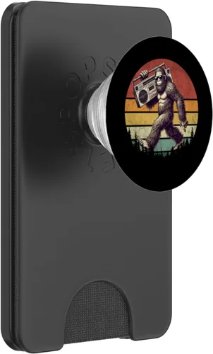 Miniatura 8 de Funny Retro Bigfoot Boombox 80s Hip Hop Sasquatch Vintage PopSockets Adhesive PopGrip