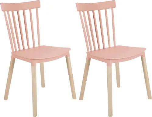 Miniatura 14 de DSW - Sillas de comedor de plástico modernas sin brazos con patas de madera para estar, dormitorio, cocina, comedor, sala de espera, restaurantes