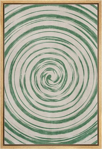 Miniatura 14 de SIGNWIN Lienzo enmarcado para pared, diseño retro pastel, anillo geométrico en espiral, ilustraciones de formas abstractas, arte moderno