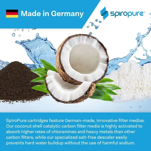 Miniatura 7 de SpiroPure Filtro de agua en línea multietapa para vehículos recreativos marinos con protector de manguera flexible - Sedimento, carbón, agua dura