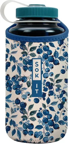 Miniatura 170 de Sok It BotlSok Funda para botella de agua con cubierta de neopreno aislante (Floral abstracto, se ajusta a CamelBak o Nalgene de 12 onzas)