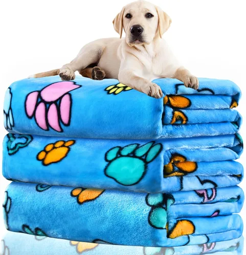 Miniatura 26 de Rezutan 1 paquete de 3 mantas para perros grandes, 41x31 pulgadas para mantas suaves y mullidas para mascotas y gatos de tamaño mediano, reversibles