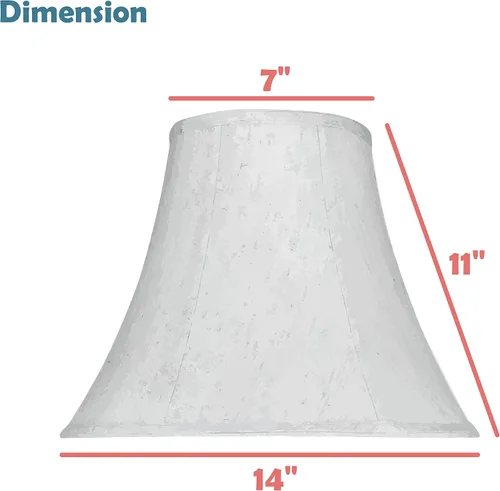 Miniatura 4 de Aspen Creative 58053A Bell Uno - Pantalla de lámpara en gasa blanca, 7 pulgadas superior x 14 pulgadas inferior x 11 pulgadas de altura inclinada
