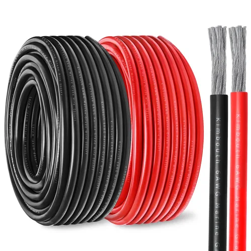 Cable marino de 6 calibres de cobre estañado para barcos, cable de cobre libre de oxígeno OFC estándar de EE. UU. para altavoces de automóviles,