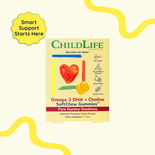 Miniatura 3 de ChildLife Essentials Omega-3 DHA + colina SoftChew Gummies Suplemento para niños - Gomitas Omega 3 DHA con colina, aceite de pescado para bebés
