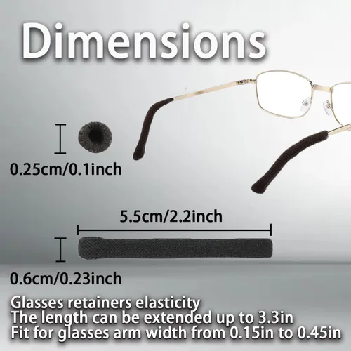 Miniatura 4 de Gafas antideslizantes con almohadilla de tela de algodón, 3 pares con 1 paquete de paños de limpieza de microfibra