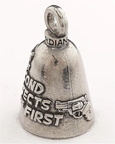 Miniatura 2 de Guardian Bell Campana patriótica de buena suerte con llavero y bolsa de regalo de terciopelo negro Campana de motocicleta Peltre sin plomo La