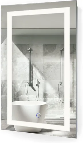 Miniatura 11 de Krugg Espejo de baño LED cuadrado de 24 x 24 pulgadas Espejo de tocador iluminado incluye atenuador y desempañador Montaje en pared vertical u