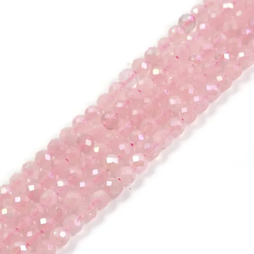 Miniatura 64 de Cuentas redondas facetadas de aguamarina natural de 4mm cuentas sueltas de 16 pulgadas para hacer joyas con cuentas