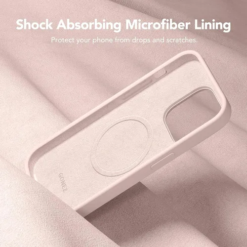 Miniatura 210 de GONEZ Funda de silicona para iPhone 15 Pro Max, compatible con Magsafe, protector de cámara + protector de pantalla, forro de microfibra suave