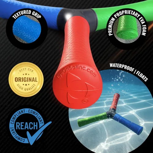 Miniatura 9 de HECOstix Entrenador de coordinación mano-ojo (rojo/verde/azul) - Herramienta de tiempo de reacción y reflejo con patas extraíbles Mejora