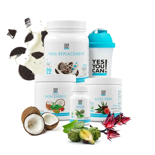 Miniatura 12 de Yes You Can! Kit Detox Plus (galletas y crema de reemplazo de carne, hibisco de aloe vera) - Polvo completo de reemplazo de comidas, refuerzo