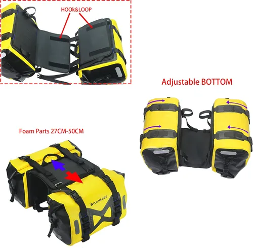 Miniatura 4 de WILD HEART Bolsa impermeable alforja de motocicleta 50L Bolsa de tanque Bolsa lateral de motor