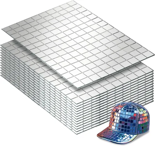 Miniatura 8 de PP OPOUNT 1.050 PIEZAS Azulejos de Bola de Discoteca, Cintas Adhesivas de 10 x 10 mm para Decoración de Manualidades DIY, Pequeños Azulejos