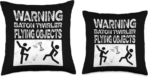 Miniatura 3 de Warning baton twirler flying objects majorette practise Throw Pillow