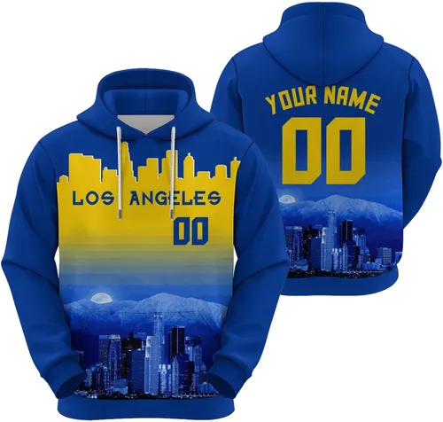 Miniatura 15 de Custom Football Hoodies City Night Skyline Personalized Sweatshirt Name Number Fan Gift Pullover for Men Women Youth