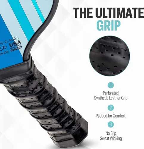 Miniatura 4 de Palms-O-Aces Carbon Fiber Pickleball Paddle – USAPA Approved 16mm T700 Graphite Paddle with Textured Spin Surface Lightweight Carbon Fiber