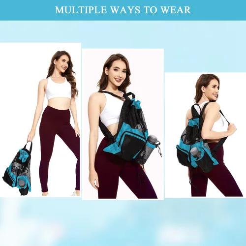 Miniatura 6 de BeeGreen Gym Bags for Men Women Mesh Drawstring Backpack for Swim Sports Workout Gear Gifts for Swimmers Beach Pool Wrestling Backpack Cinch Bag