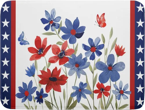 Miniatura 97 de Giwawa Tapete de Secado de Platos Retro Silueta de Cabaña del Bosque de Ciervos para Encimera 18 x 24 pulgadas Otoño Cielo Azul Nube Dibujos