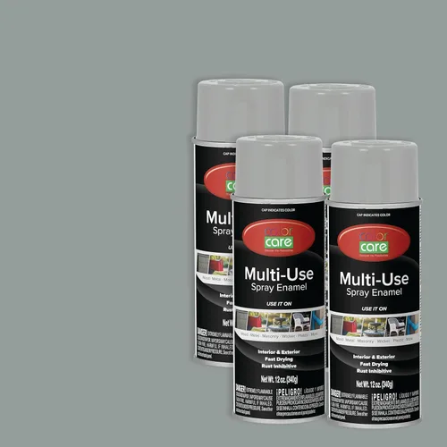 Miniatura 24 de Pintura en aerosol, 12 onzas, paquete de 6 (mezcla de colores cálidos: blanco brillante, rojo rubí, naranja, amarillo, marrón, negro brillante)