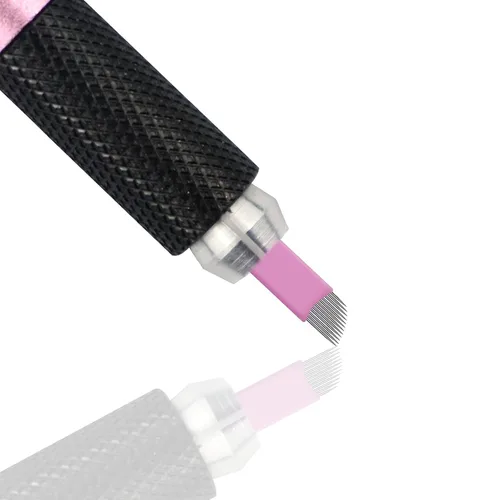 Miniatura 6 de 50pcs rosa desechable microblading artista Blade #12 Nano Microblades 0.007 in Microblading cejas suministros agujas tamaño disponible 12F 14F 18U