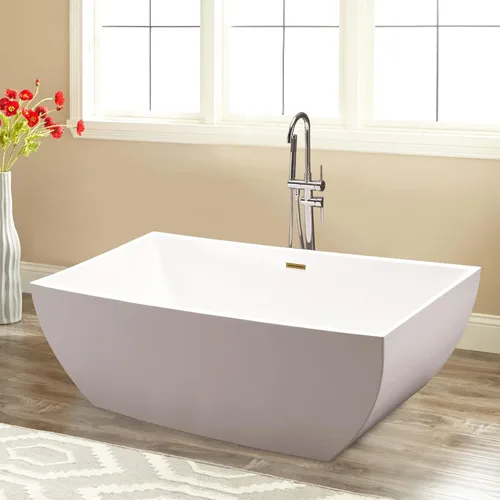 Miniatura 2 de Vanity Art Bañera independiente acrílica de 67 x 32 pulgadas Bañeras de mejoras para el hogar con diseño contemporáneo para remojo y baño