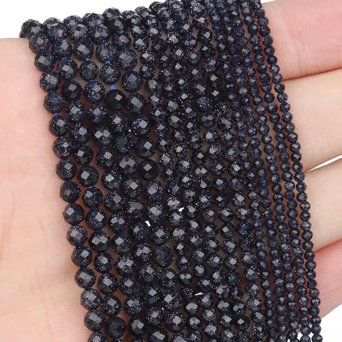 Miniatura 86 de 180 piezas 2mm Cuentas de piedras preciosas de turquesa africana natural facetada redonda suelta para hacer joyas