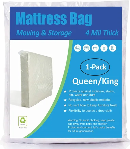 Miniatura 21 de ComfortHome Bolsa de colchón para mudanza y almacenamiento, 4 milímetros extra grueso, tamaño individual y matrimonial, paquete de 2