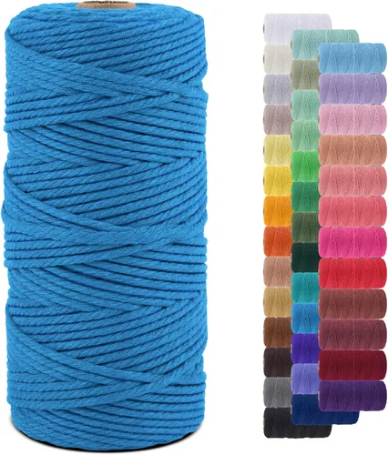 Miniatura 27 de Cuerda de macramé de 0.079 in para 219 yardas, cuerda de algodón natural para manualidades, hilo de cuerda de macramé de colores para colgar