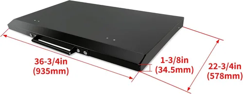 Miniatura 3 de ECOTRIC Tapa de parrilla de 36 pulgadas, con recubrimiento en polvo, aluminio negro, compatible con plancha Blackstone de 36 pulgadas, piedra negra