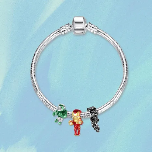 Miniatura 26 de Dijes de plata de ley 925 con diseño de oso dorado para mujer, pulseras y collares, regalos para familiares y amigos, 3 piezas/paquete
