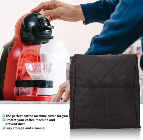 Miniatura 3 de Funda para cafetera, protección contra el polvo, algodón suave, color negro