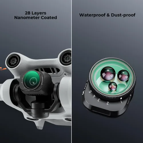 Miniatura 5 de K&F Concept Mini 3 Pro Variable ND2-32 (1-5 Stop) Filtro ND compatible con DJI Mini 3 Pro, 28 accesorios Mini 3 Pro multicapa