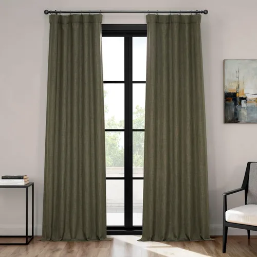Miniatura 60 de HPD Half Price Drapes - Cortinas de lino sintético para sala de estar (2 paneles) - 100 pulgadas de ancho x 84 pulgadas de largo - Cortinas