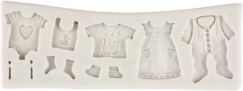 Miniatura 7 de Ropa de bebé Moldes de fondant de silicona para decoración de pasteles Decoración de cupcakes Candy Chocolate Gum Pasta Polímero Arcilla Estilo b