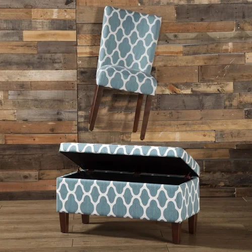 Miniatura 94 de Homepop Silla de comedor con detalles festoneados, sillas de comedor Parsons tapizadas, muebles decorativos para el hogar, tejido gris claro