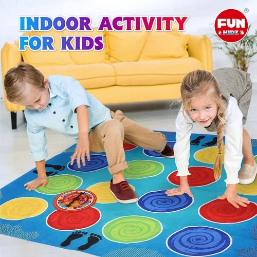 Miniatura 8 de FunKidz - Juego clásico de poses giratorias, juego de fiesta gigante para niños y adultos, mayor tamaño, actividad familiar en interiores