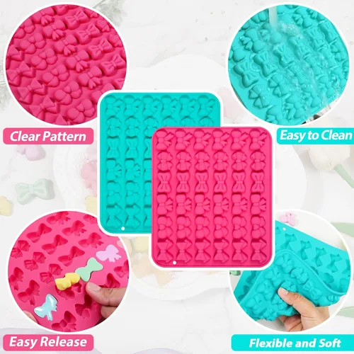 Miniatura 5 de Webake Moldes de silicona con 6 formas diferentes, molde de 36 cavidades para fondant de chocolate para cupcake, pretzle, cake pop, manualidades