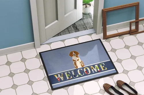 Miniatura 4 de Caroline's Treasures BB5653MAT Brittany Spaniel - Felpudo de bienvenida de 18 x 27 pulgadas, para interiores y exteriores, para entrada