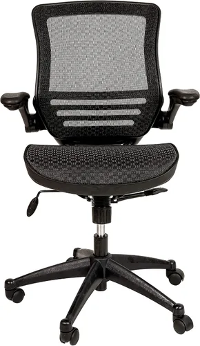 Miniatura 7 de Flash Furniture Warfield Silla de oficina giratoria ejecutiva de malla negra transparente con marco negro y brazos abatibles