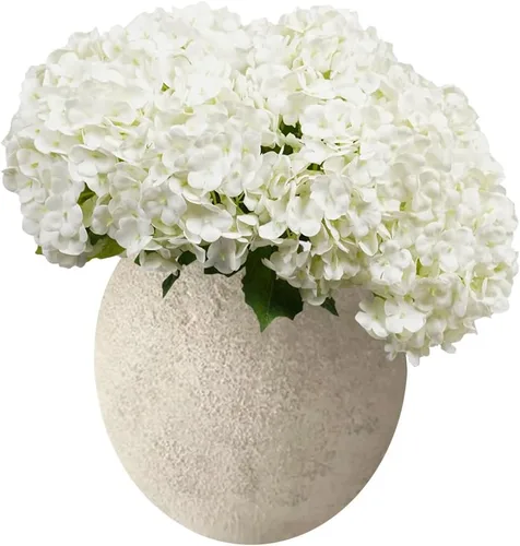 Miniatura 13 de Melorca&Guilla Flores Artificiales, 24 Piezas de 13.5 pulgadas Flores Falsas de Amapola Verde, Flores Sintéticas de Tacto Real, Flores de Seda