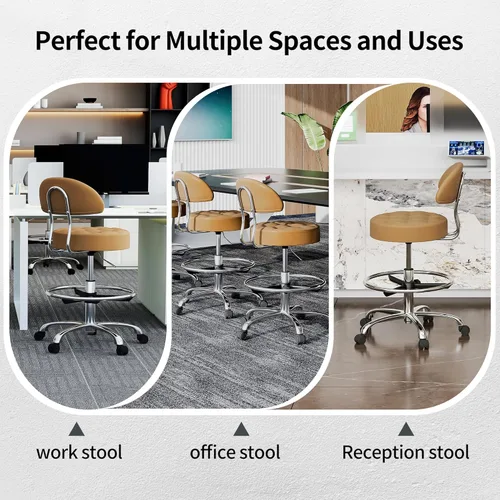 Miniatura 7 de FIRAVOE Sillas giratorias para escritorios (altura ajustable de 20"-27") (cómoda silla de salón) silla de tocador de maquillaje con capacidad de 300