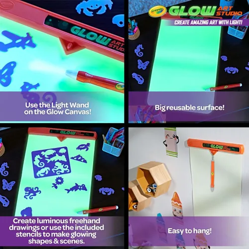 Miniatura 4 de Crayola Glow Art Studio, juguetes que brillan en la oscuridad, regalos para niños y niñas a partir de 6 años