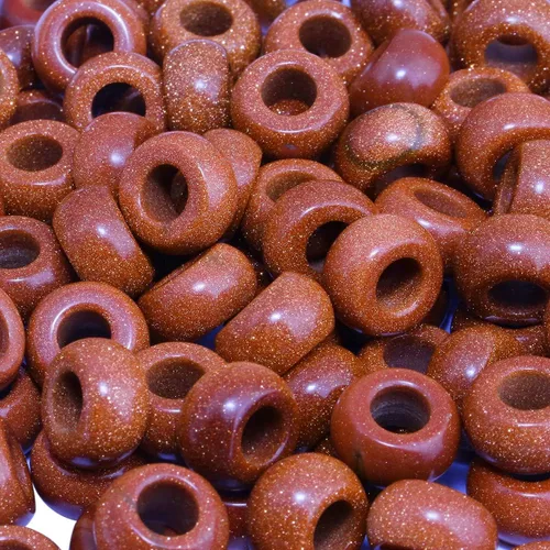 Miniatura 7 de TUMBEELLUWA Cuentas de piedras preciosas naturales para hacer joyas, cuentas redondas con orificio grande sueltas, paquete de 15, jade amarillo