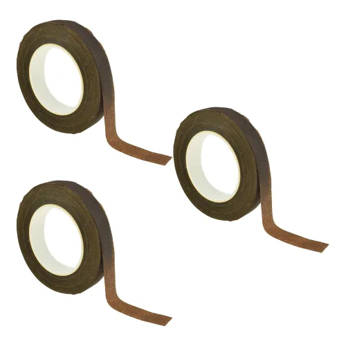 Miniatura 11 de HAHIYO 3 rollos de cinta floral de 0.5 pulgadas de ancho en verde oscuro - 270 pies/90 yardas en total, cinta de papel impermeable para floristería