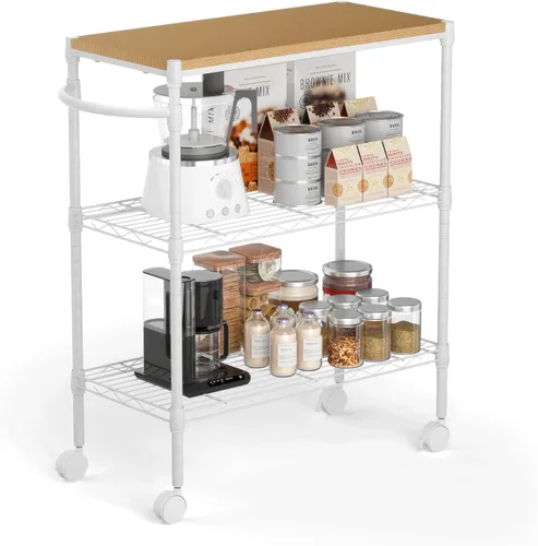 Miniatura 10 de Carrito con ruedas con 3 estantes para almacenar utensilios para hacer la colada, de Whitmor